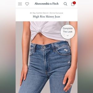 Abercrombie The Skinny High Rise- Medium wash